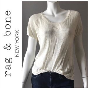 rag & bone top XS short sleeve airy neutral ivory